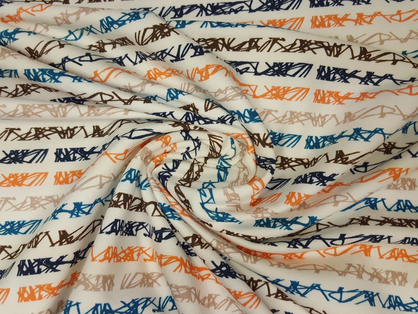 Beary Strip offwhite/petrol/dunkelblau/orange