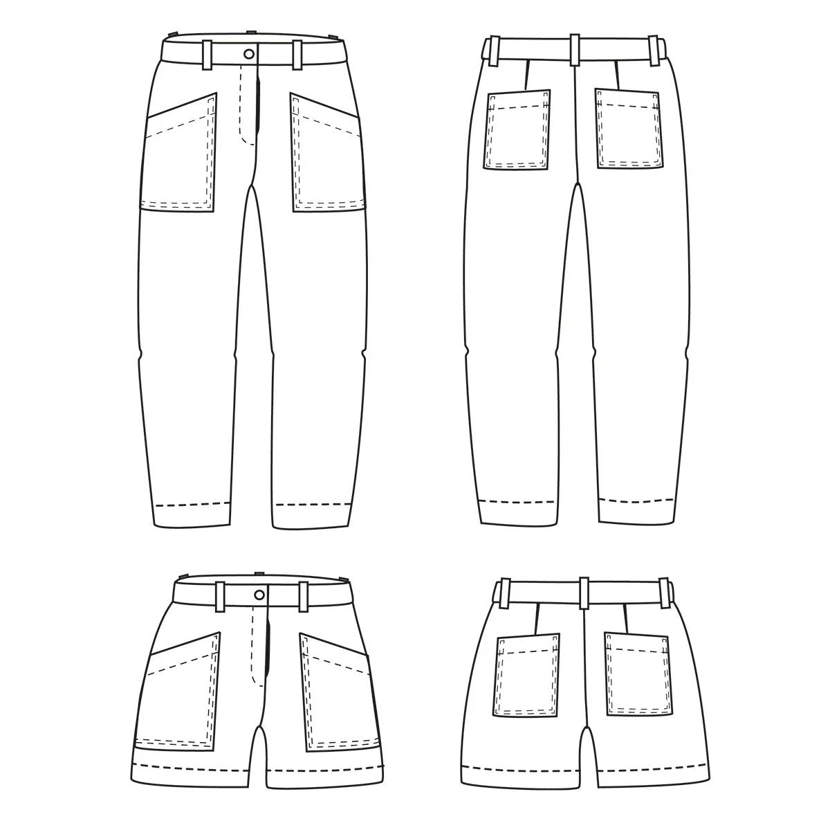 Berlin Hosen und Shorts Damen, Ikatee Papierschnittmuster