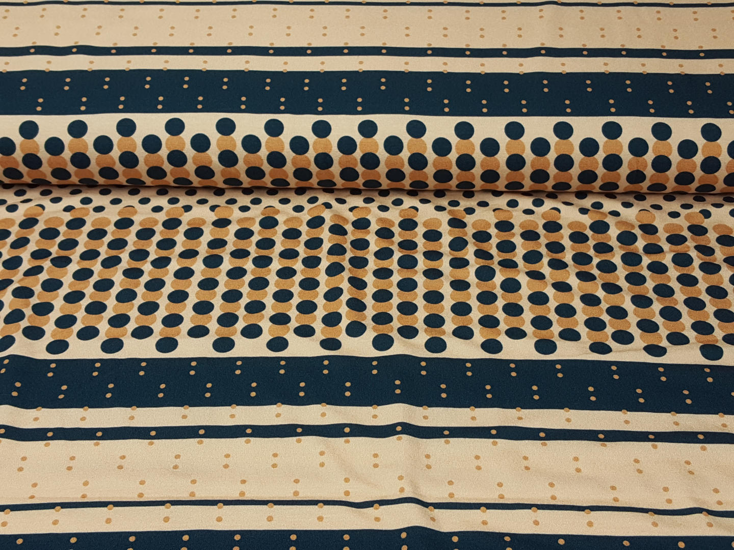 Big Dots petrol/kupfer/beige/creme
