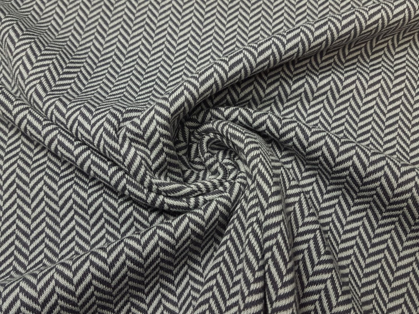 Einzelstück Bio-Jacquard Fischgrät grau/anthrazit