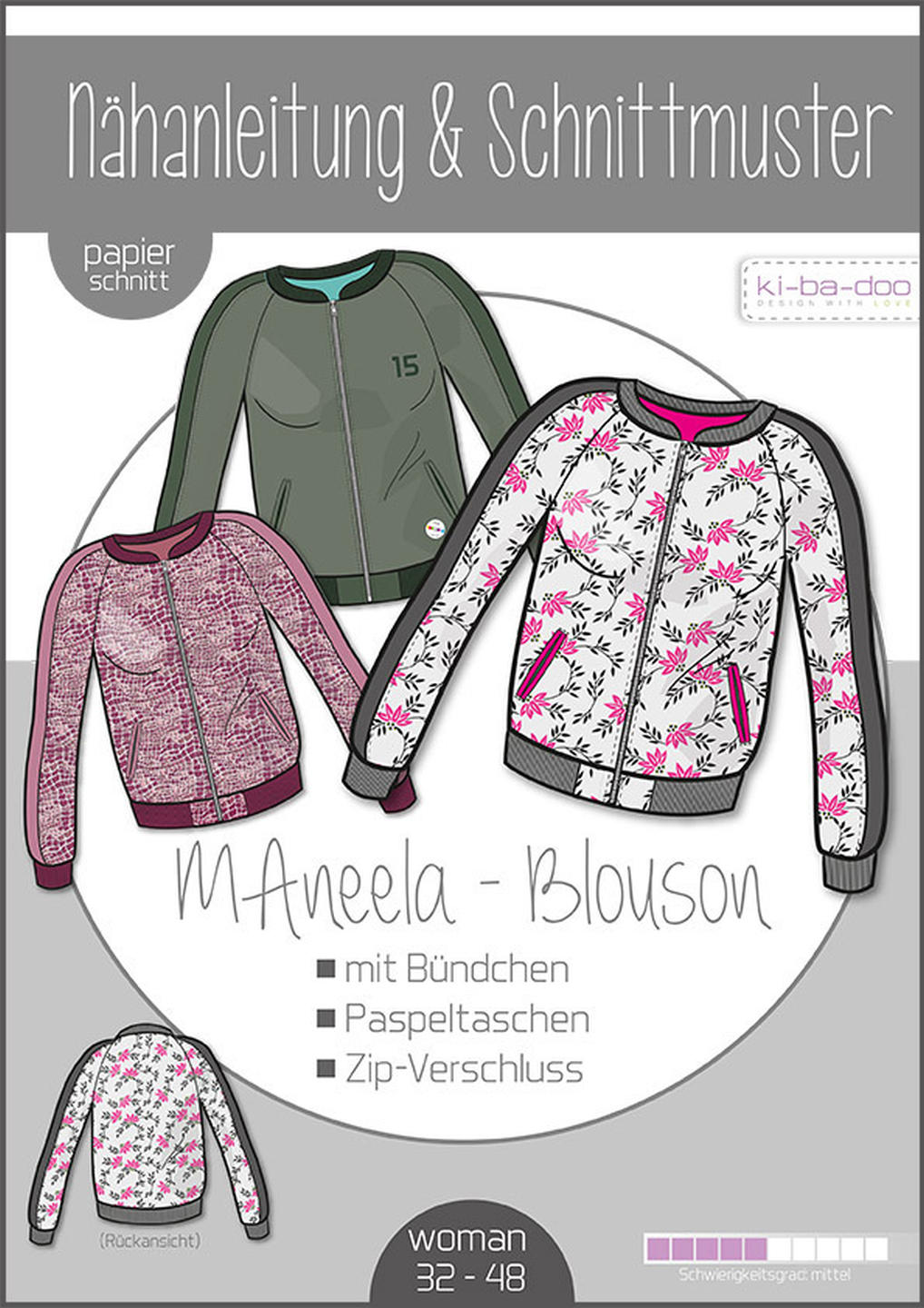 Blouson MAneela Damen, Ki-ba-doo Papierschnittmuster