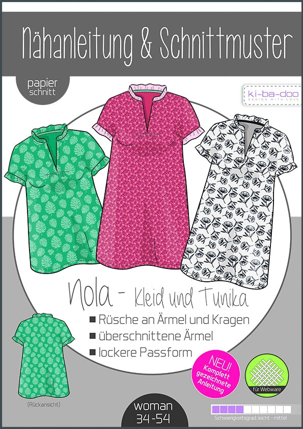 Bluse/ Tunika Nola Damen, Ki-ba-doo Papierschnittmuster