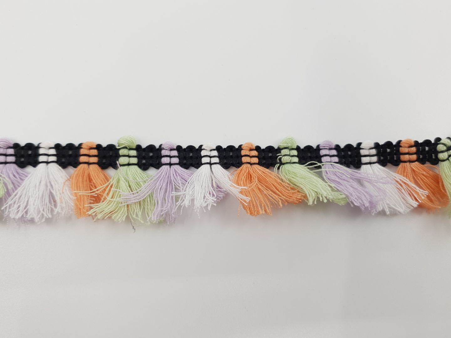 Boho Quaste 28mm schwarz/lila/weiss