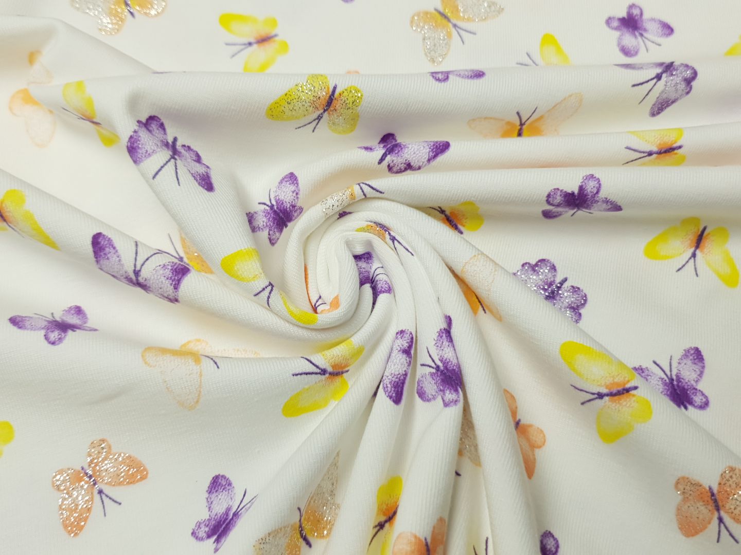 Butterflies offwhite/gelb/violett/glitter