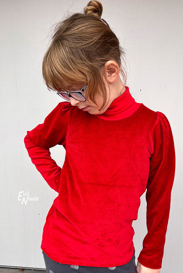 Papierschnittmuster Rollkragen Pullover Kinder von Fadenkäfer