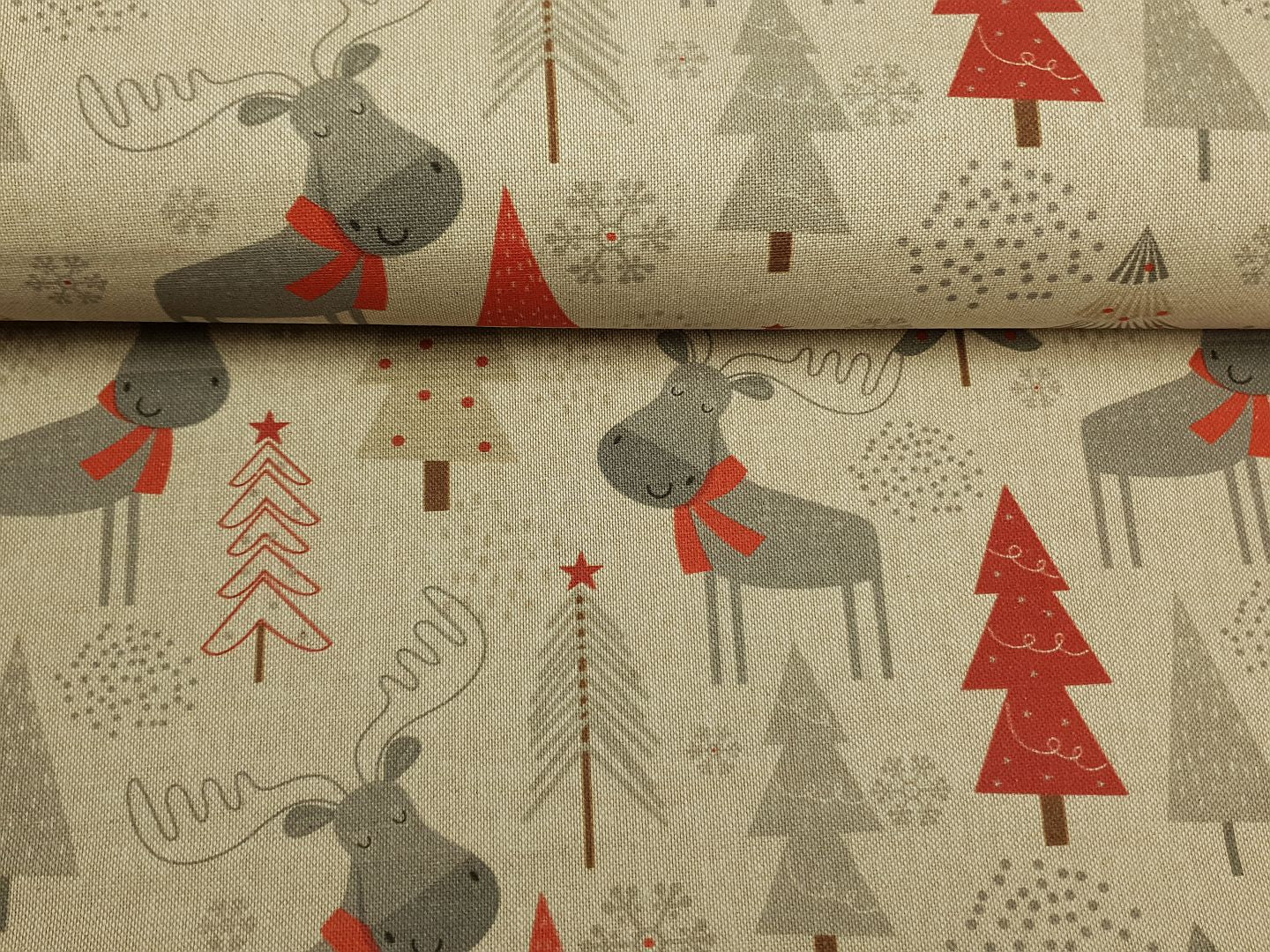 Christmas beige melange/rot/grau