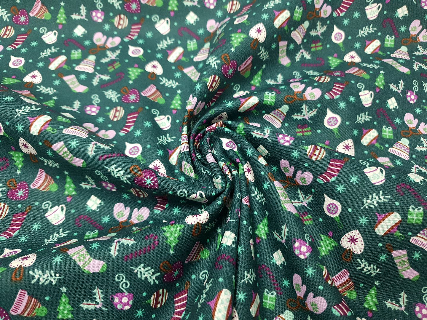 Christmas Elements dunkelgrün/mint/lila/violett