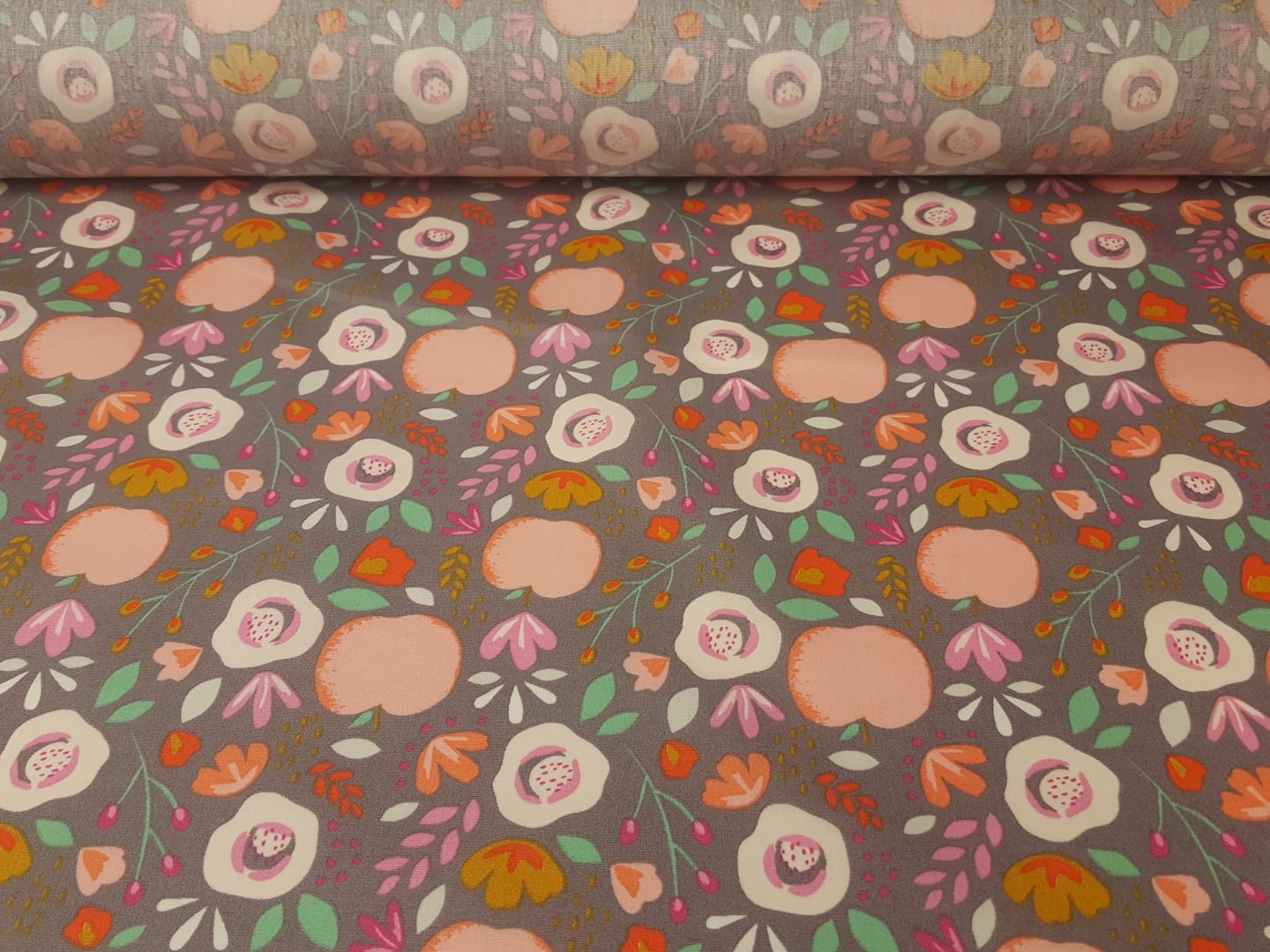 Coated Peach graublau/lachs/rosa