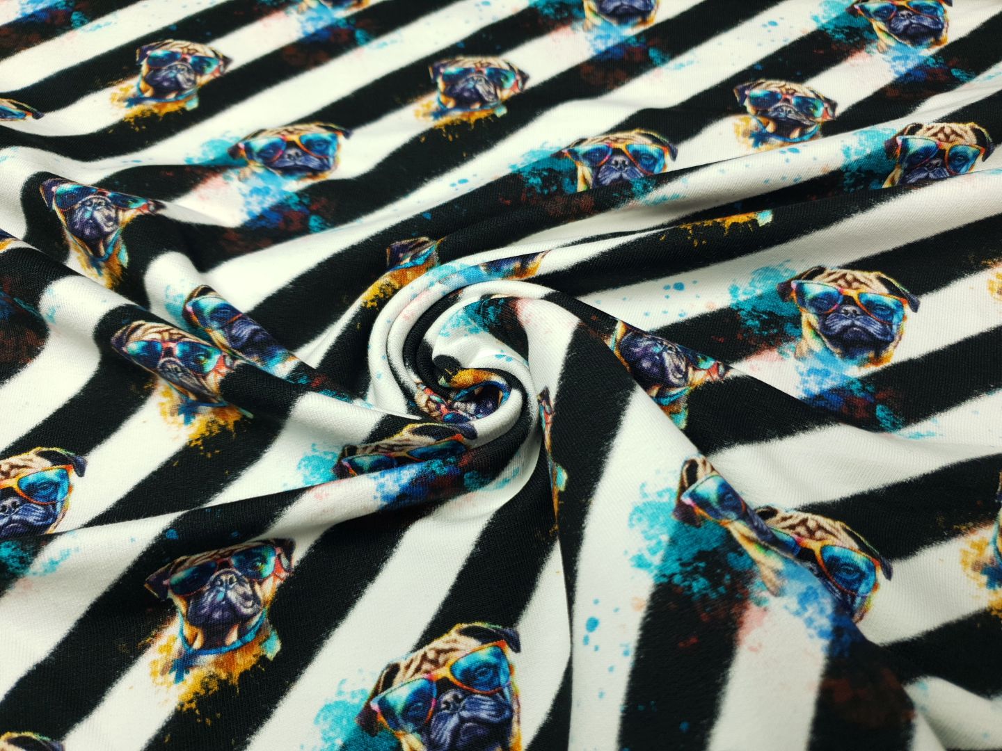 Cool Mops offwhite/schwarz/türkis