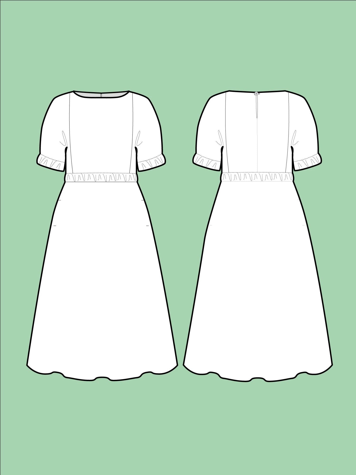 Cuff Dress Papierschnittmuster von The Assembly Line