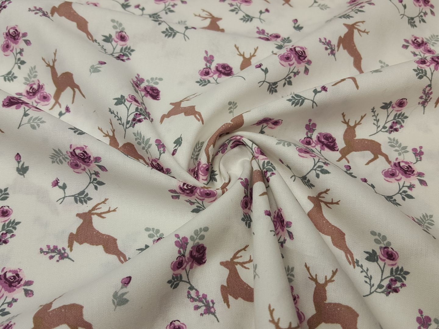 Deer&Roses offwhite/violett/schlamm