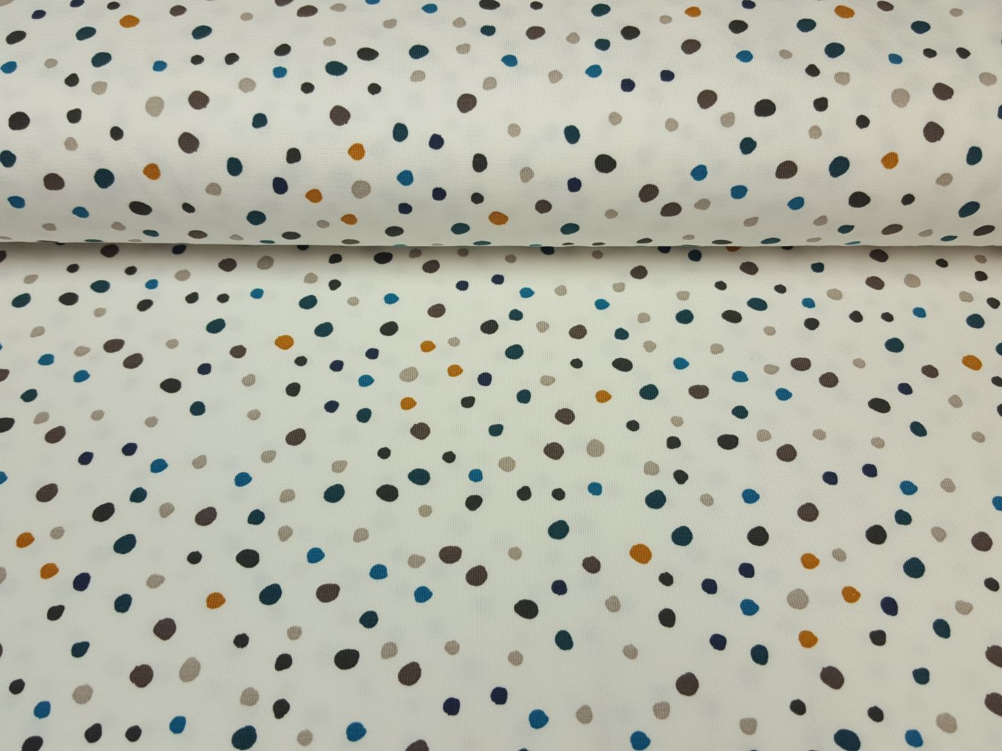 Doodle Dots offwhite/petrol/grau