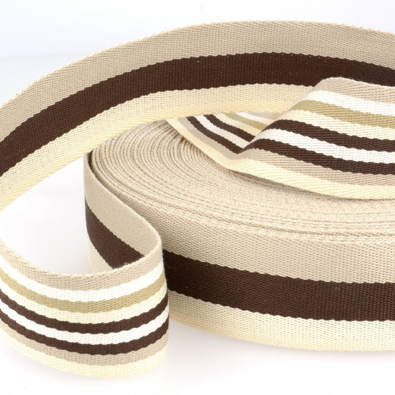 doppelseitiges Gurtband 40mm beige/braun