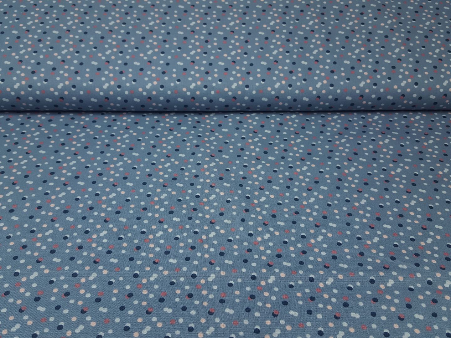 Dots stahlblau/lachs/navy
