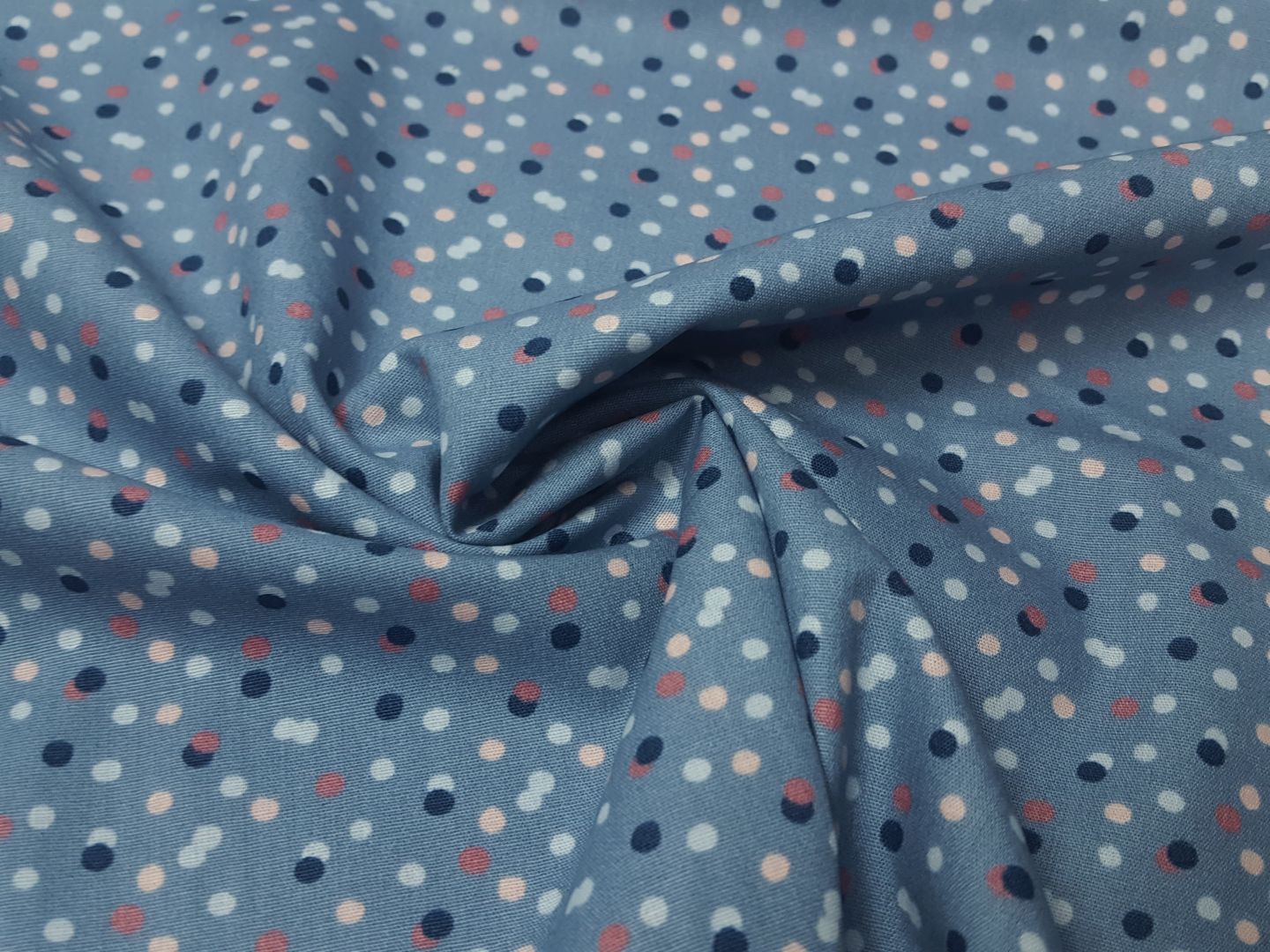 Dots stahlblau/lachs/navy
