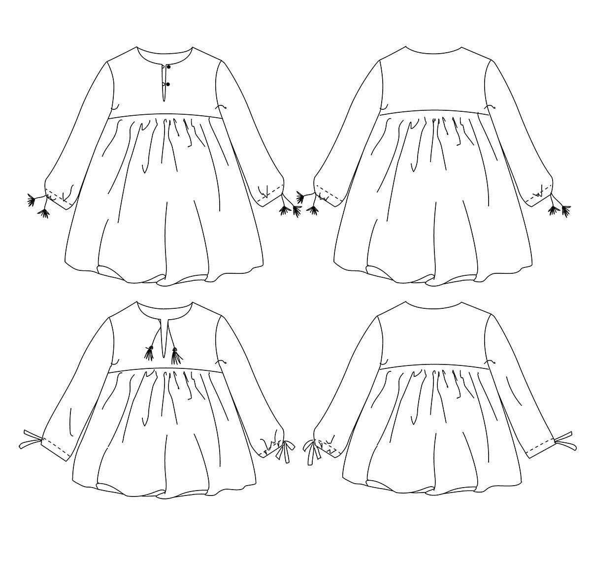 Duo Camélia Bluse und Kleid für Kinder