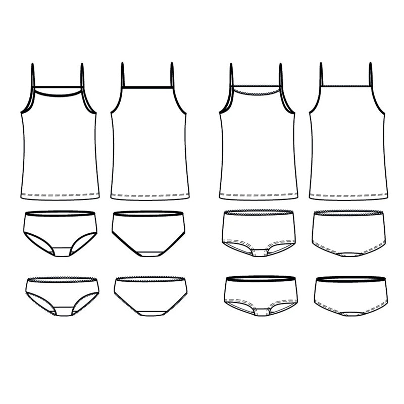 Belle Mum Unterwäsche Set für Damen, Ikatee Papierschnittmuster
