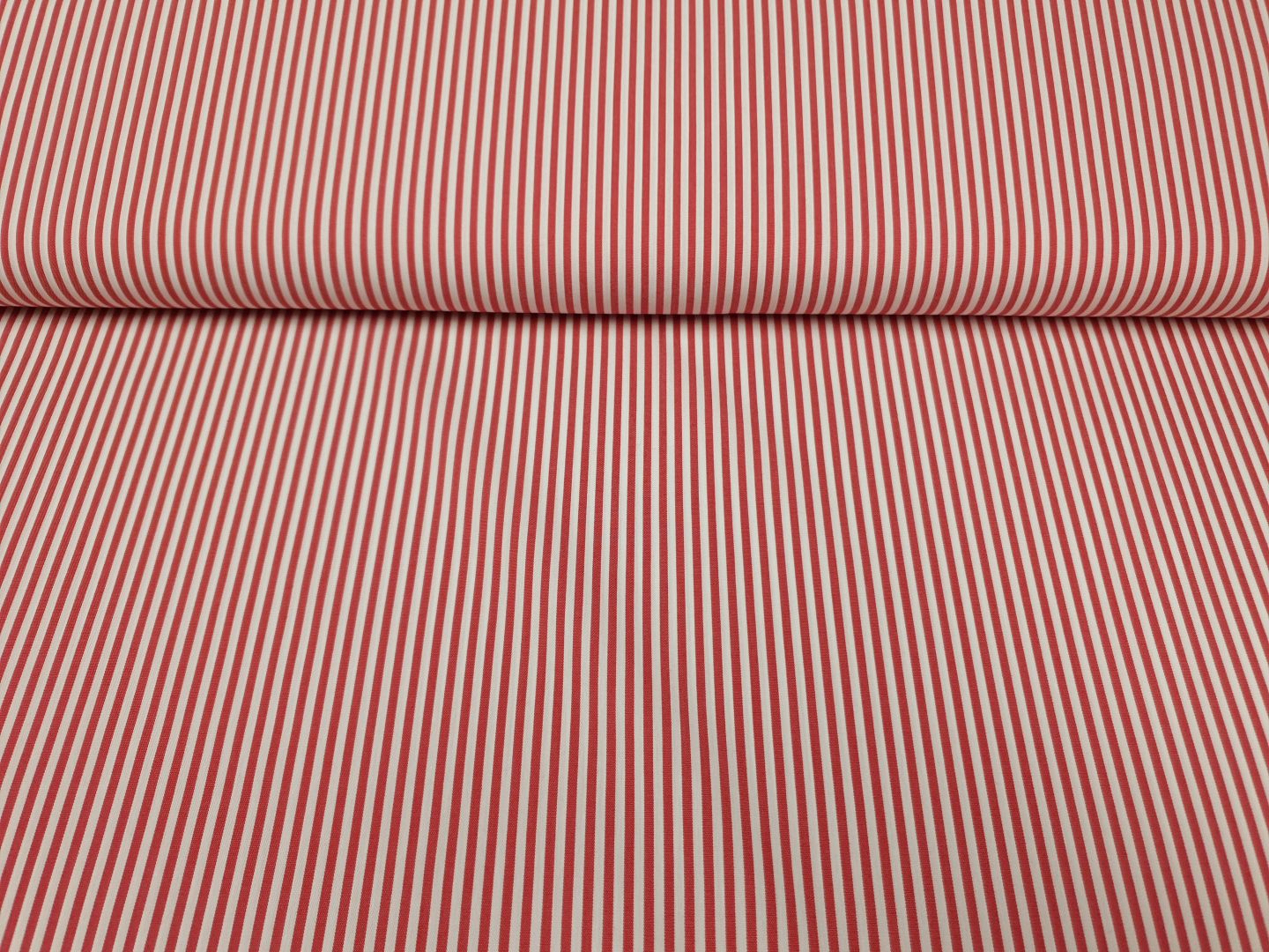 elast. Baumwollwebware Stripes rot/weiss