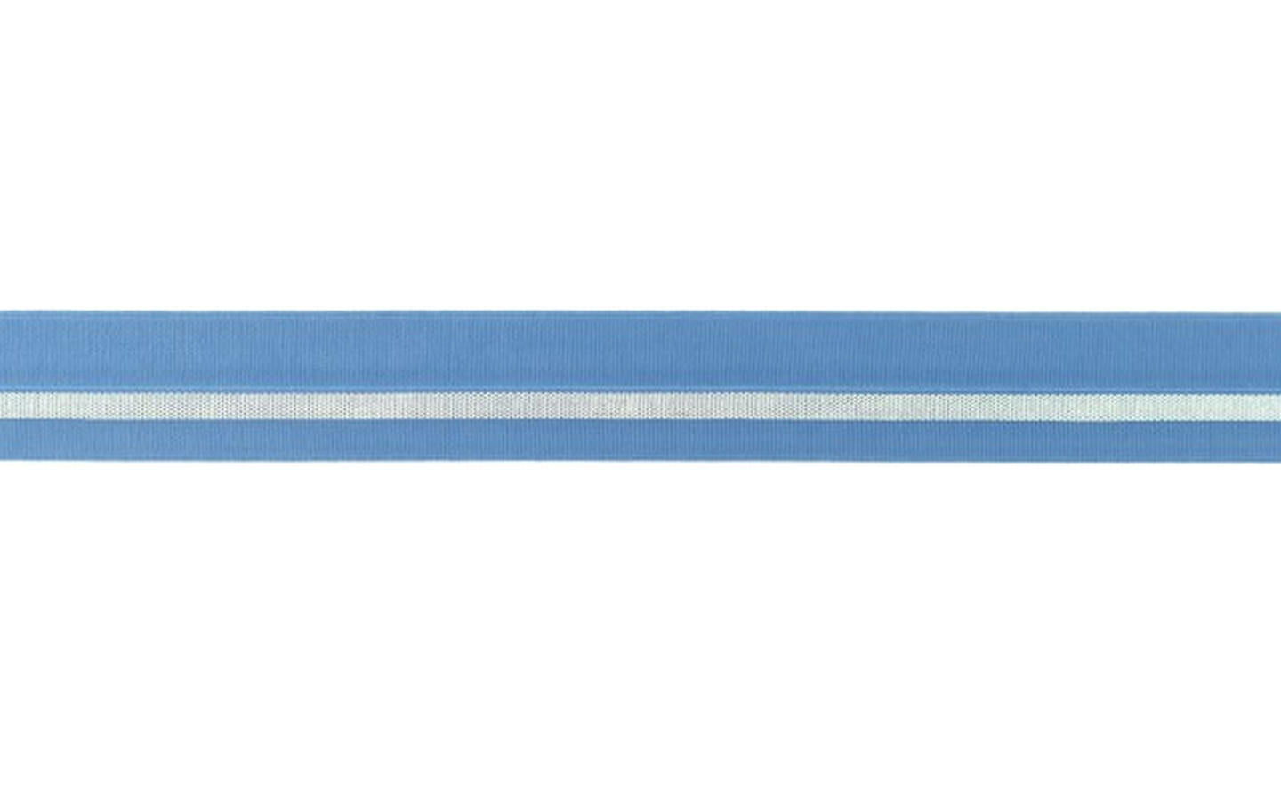 elastisches Einfassband Lurex Streifen altblau