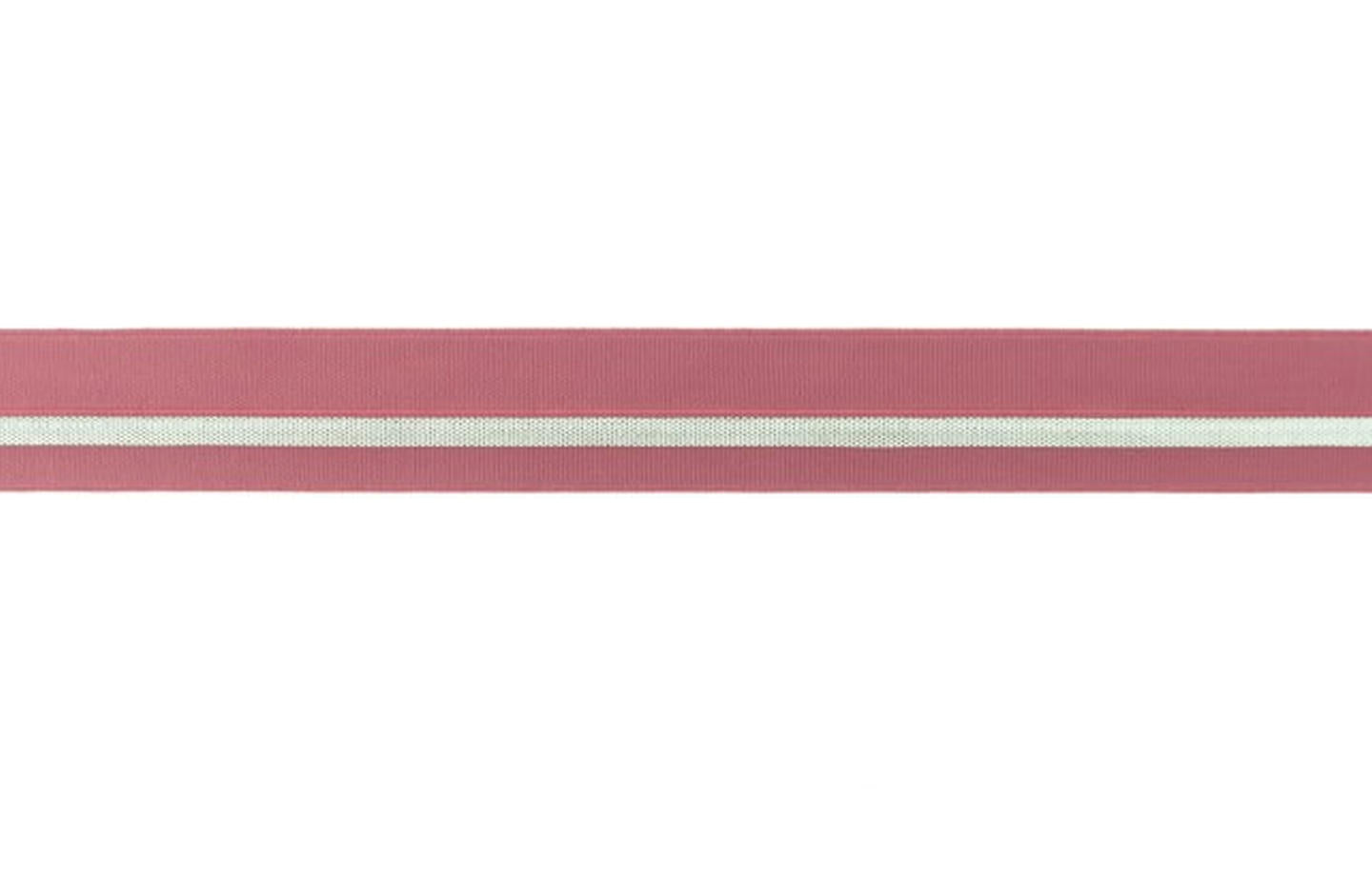 elastisches Einfassband Lurex Streifen altrosa
