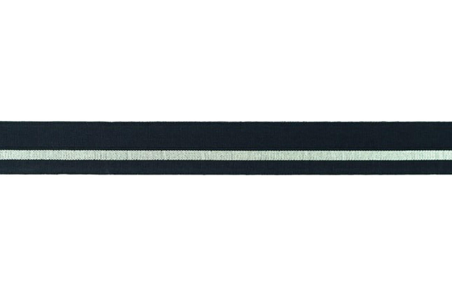 elastisches Einfassband Lurex Streifen marine