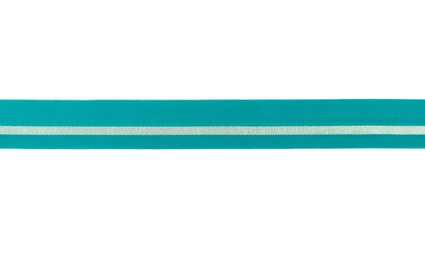 elastisches Einfassband Lurex Streifen türkis