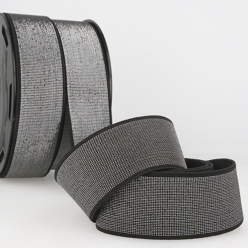 Elastisches Gummiband Lurex schwarz