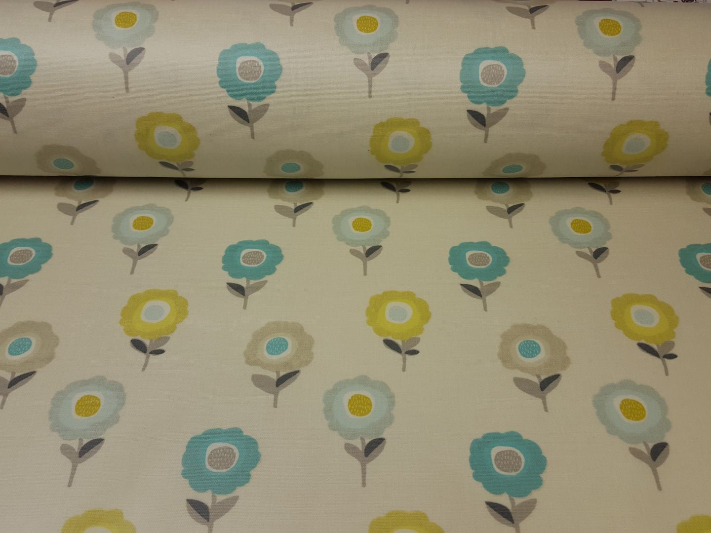 Elsa Teal ecru/lime/grau