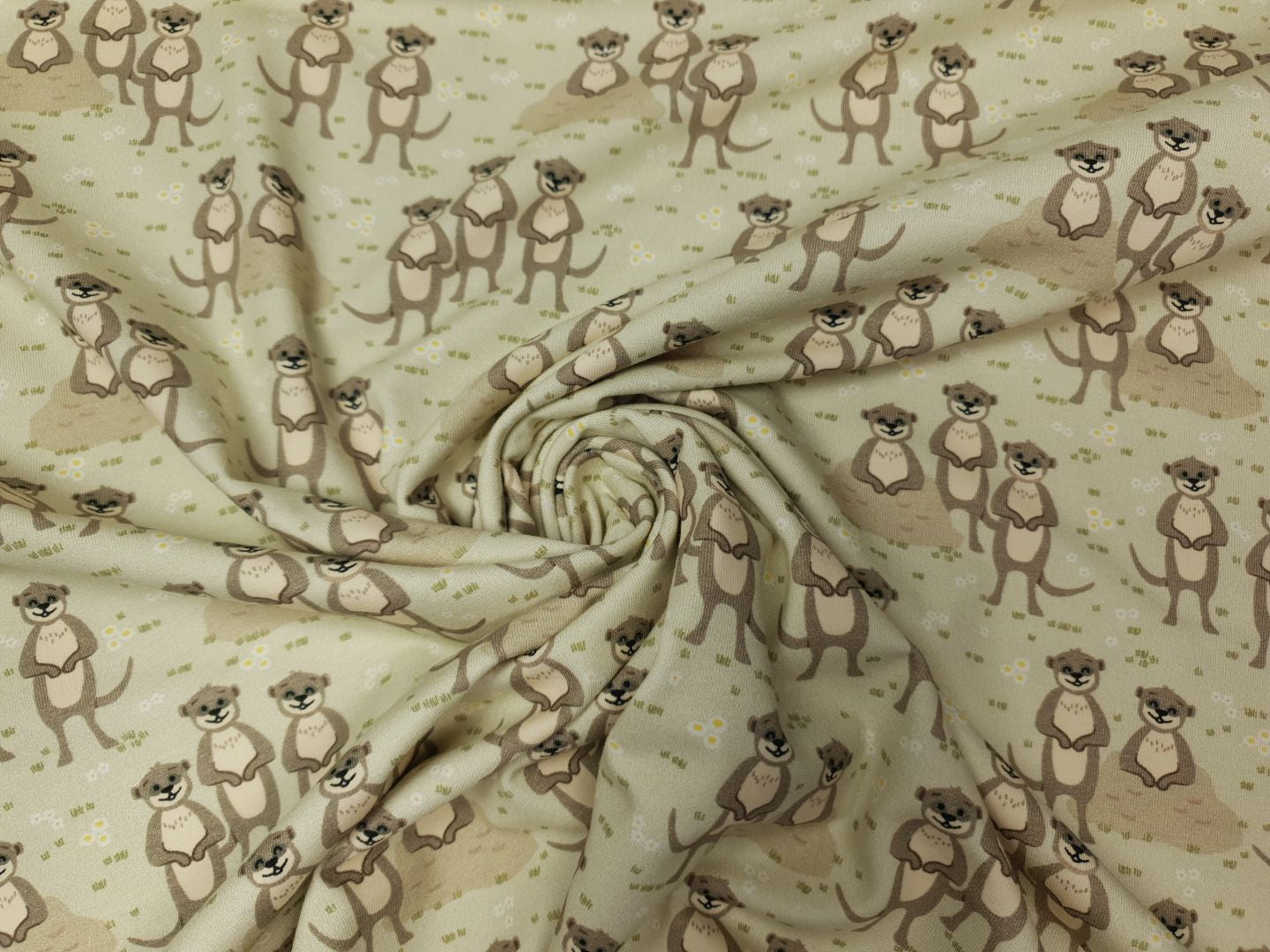 Erdmännchen lindengrün/beige/braun