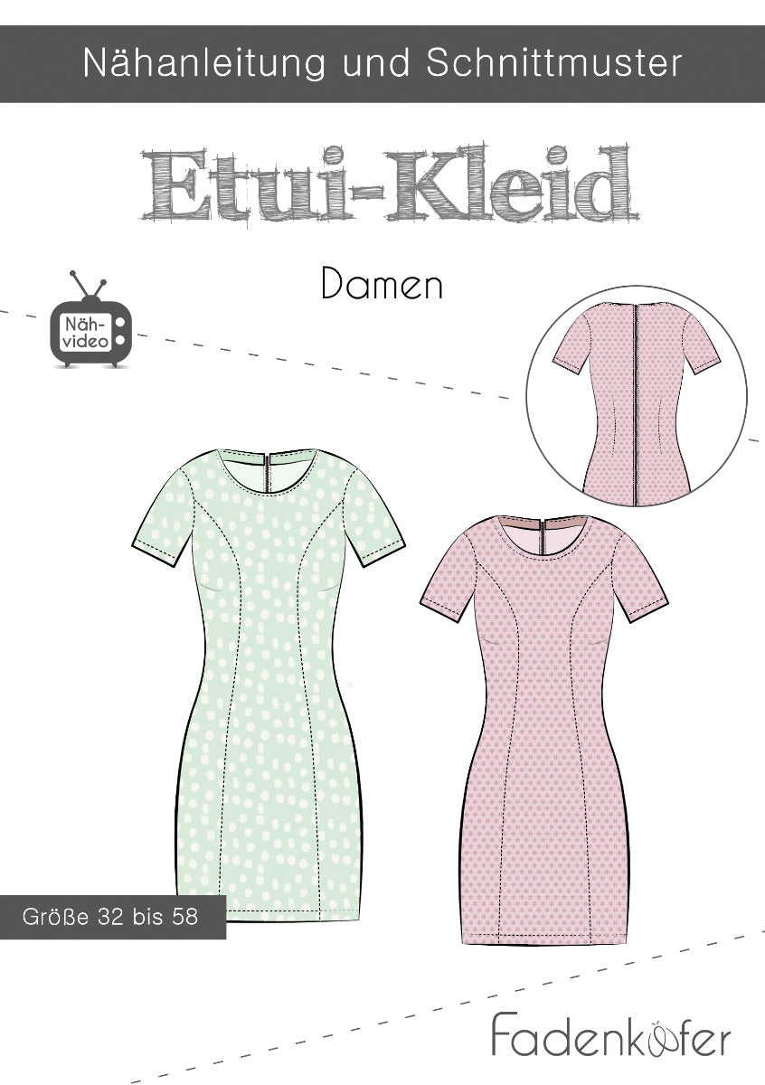 Papierschnittmuster Etuikleid Damen von Fadenkäfer
