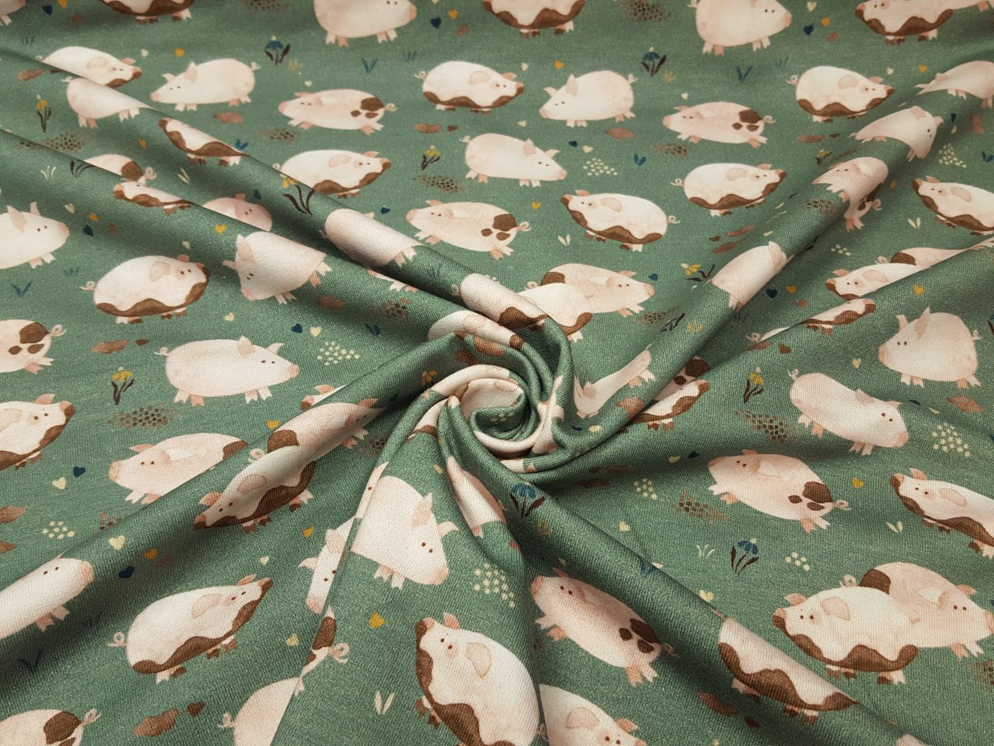 Fancy Piggy dusty green/rosa/braun