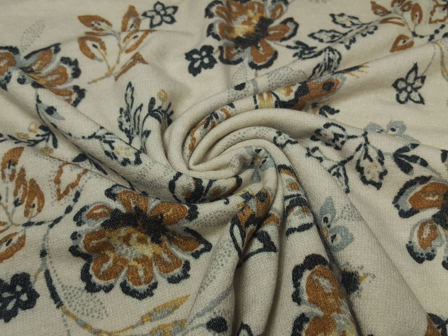feiner Strick Flowers sand/grau/beige