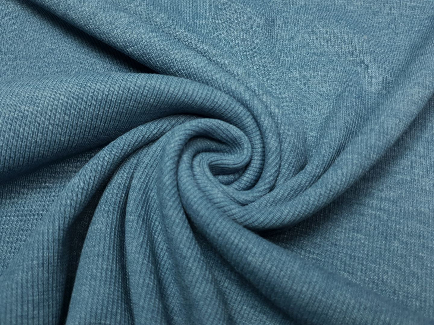 Feinripp Bündchen denim melange