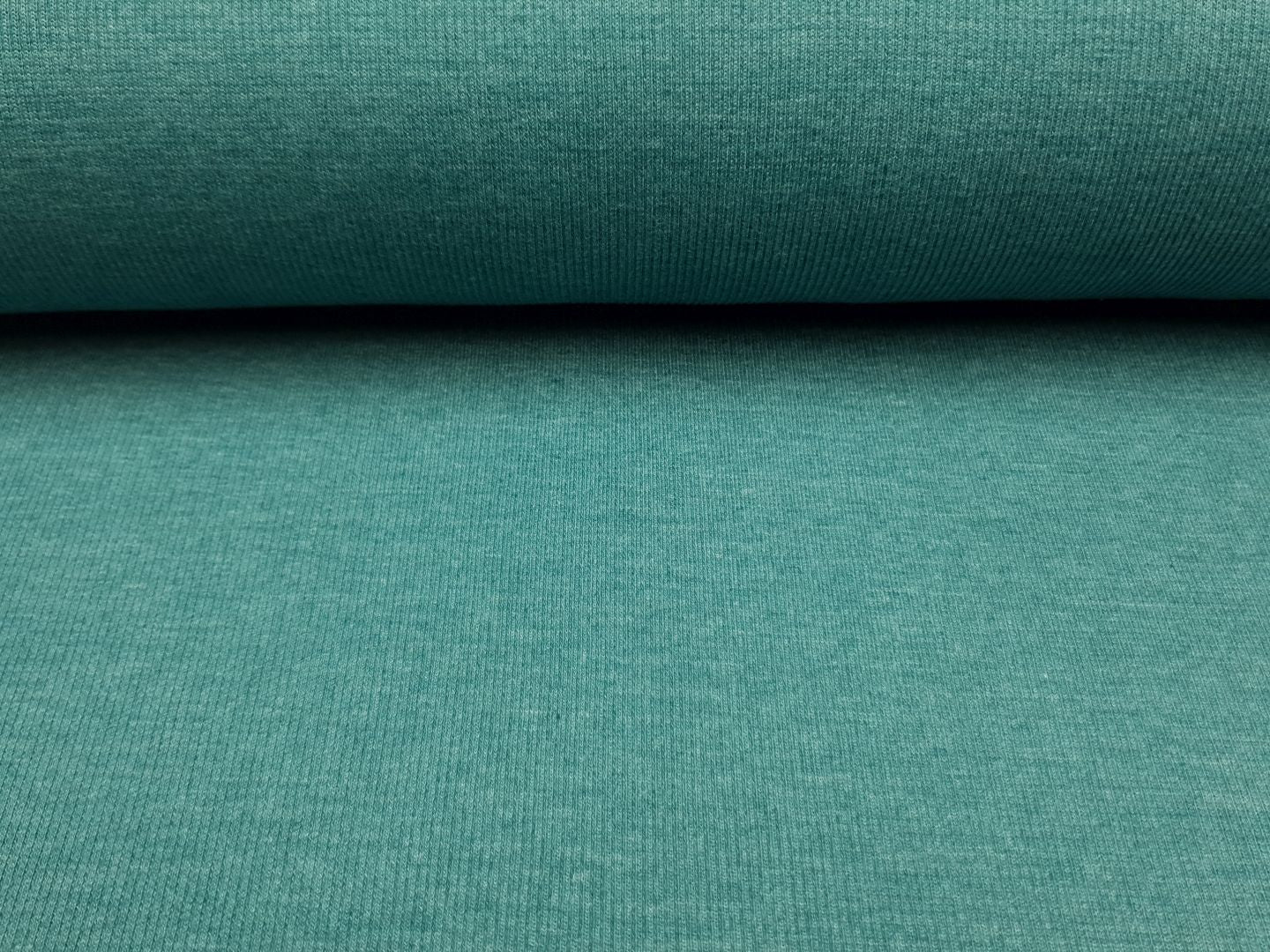 Feinripp Bündchen grünblau melange
