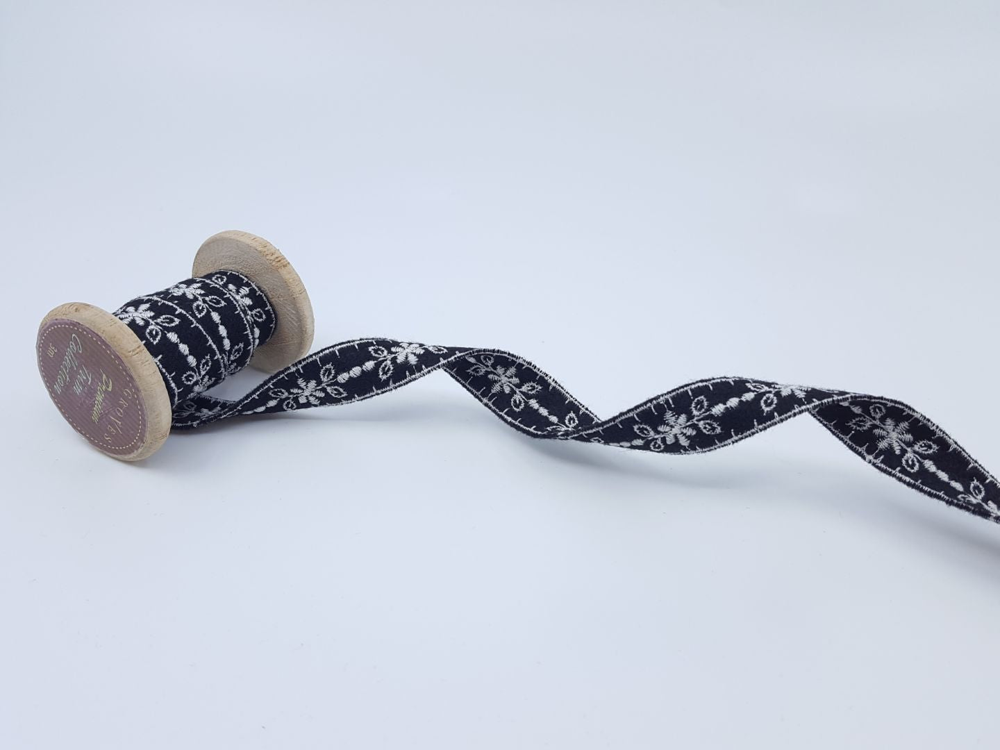 Filzband Flowers schwarz/ecru