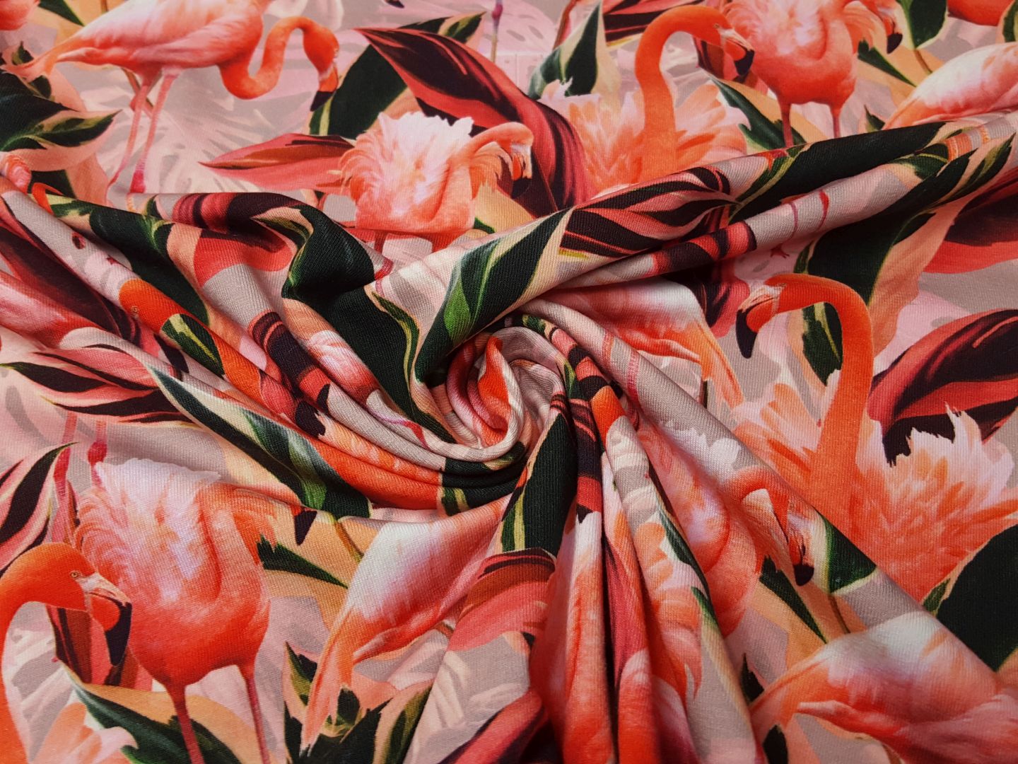 Flamingo koralle/rosa/dunkelgrün