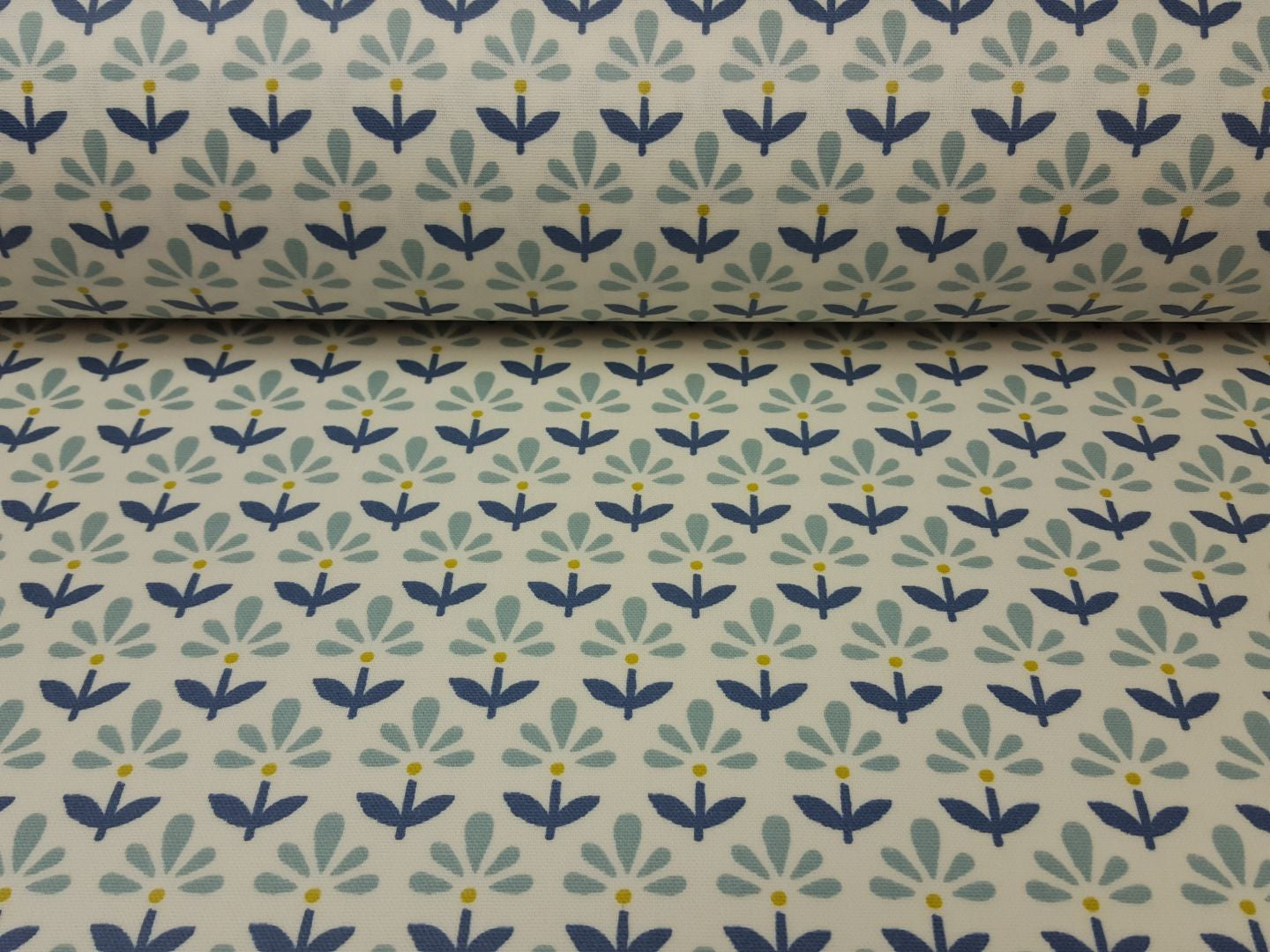 Fleur Denim weiss/stahlblau/lime