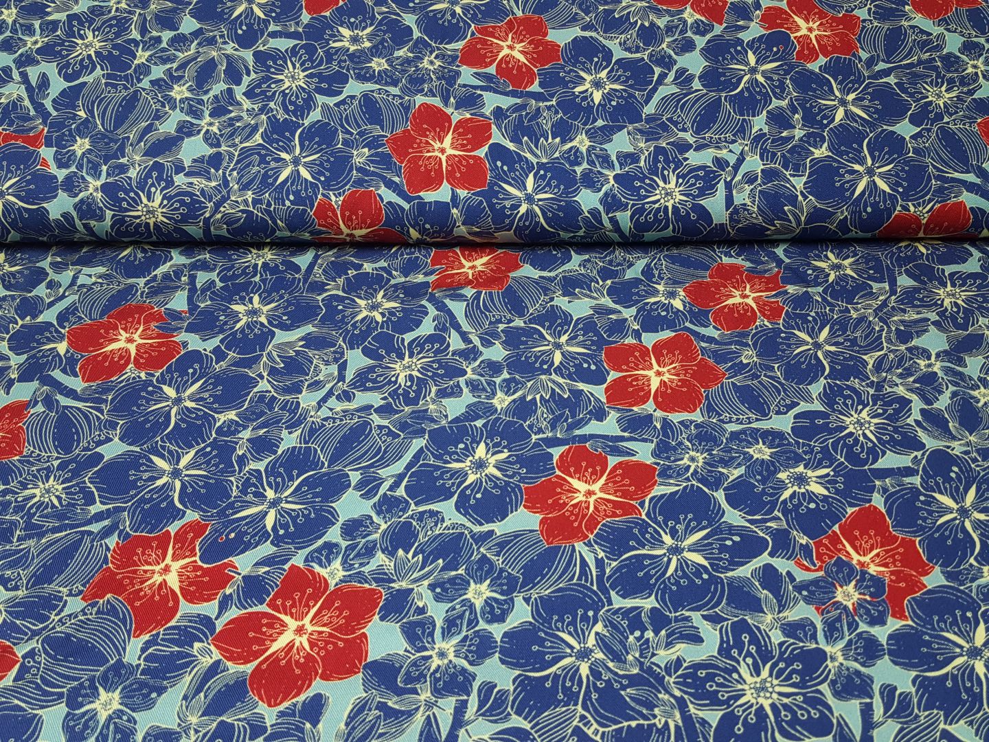 Einzelstück Florecita by Bienvenido Colorido dustymint/dunkelblau/rot