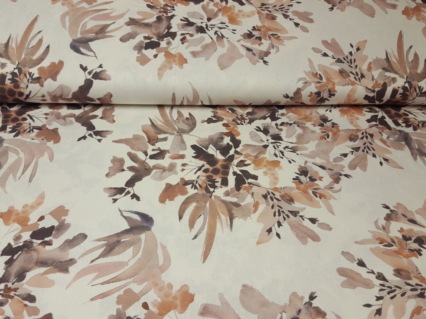 Flowers creme/fuchsbraun/beige