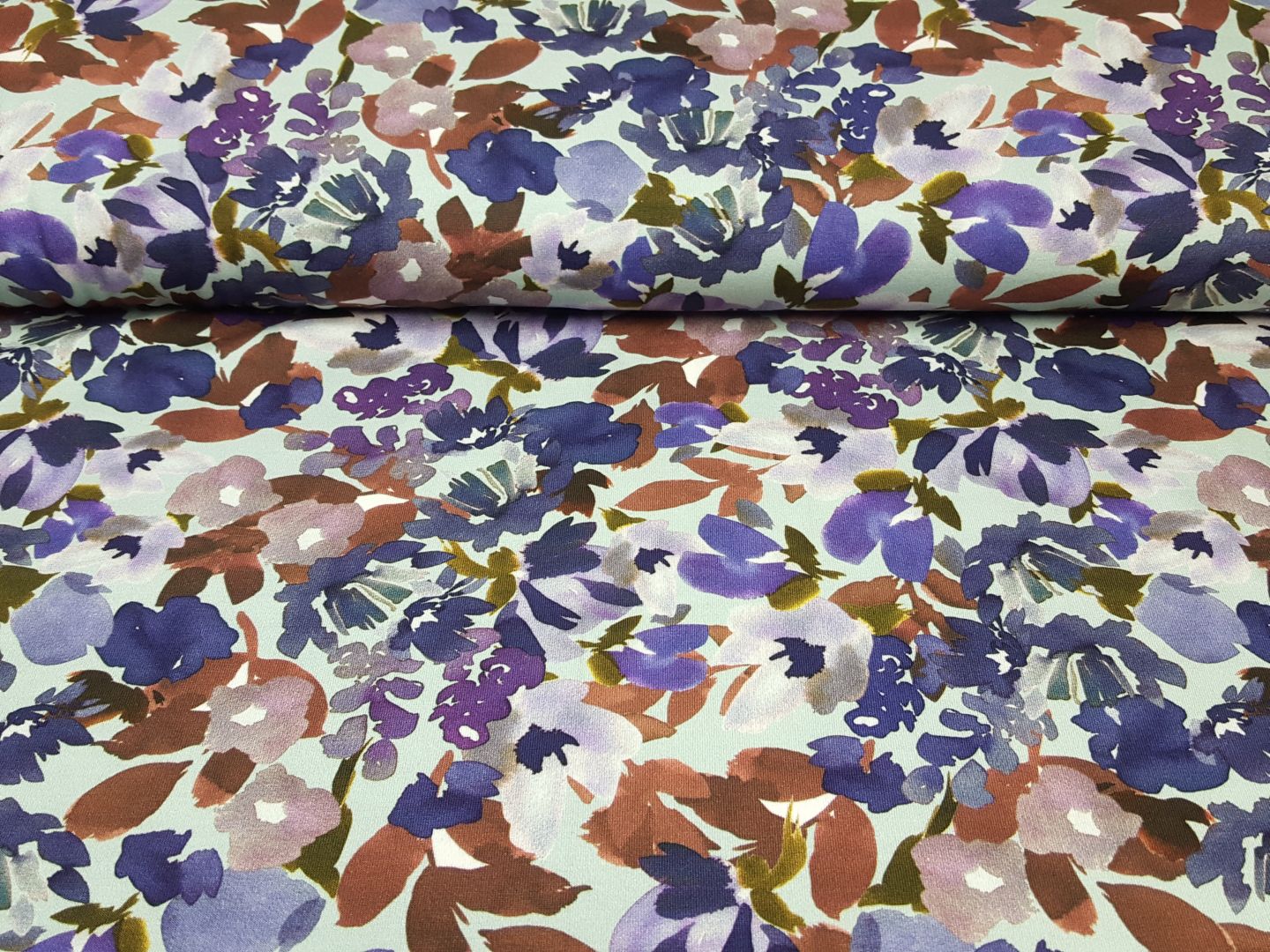 Flowers mint/violett/braun