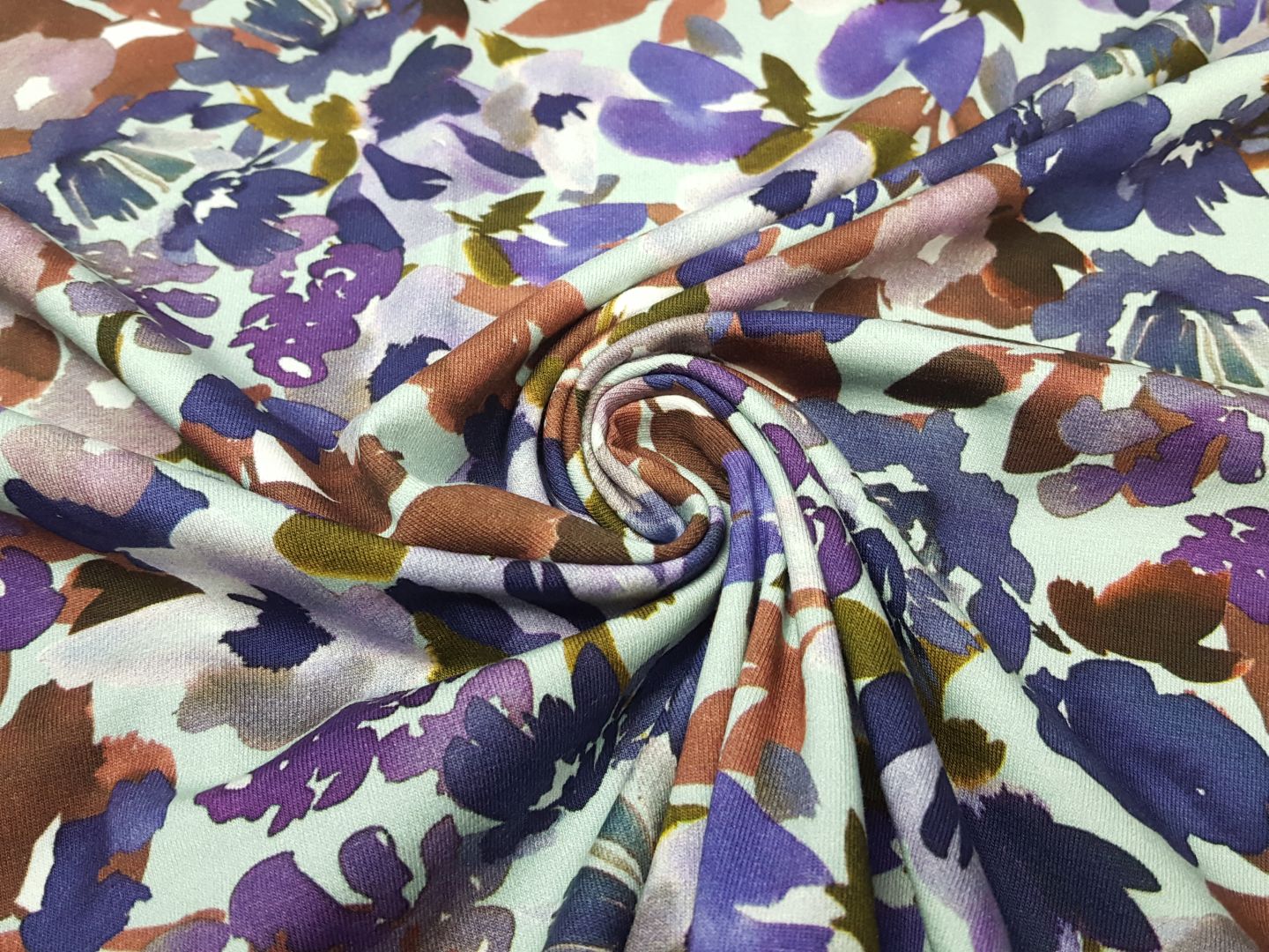Flowers mint/violett/braun