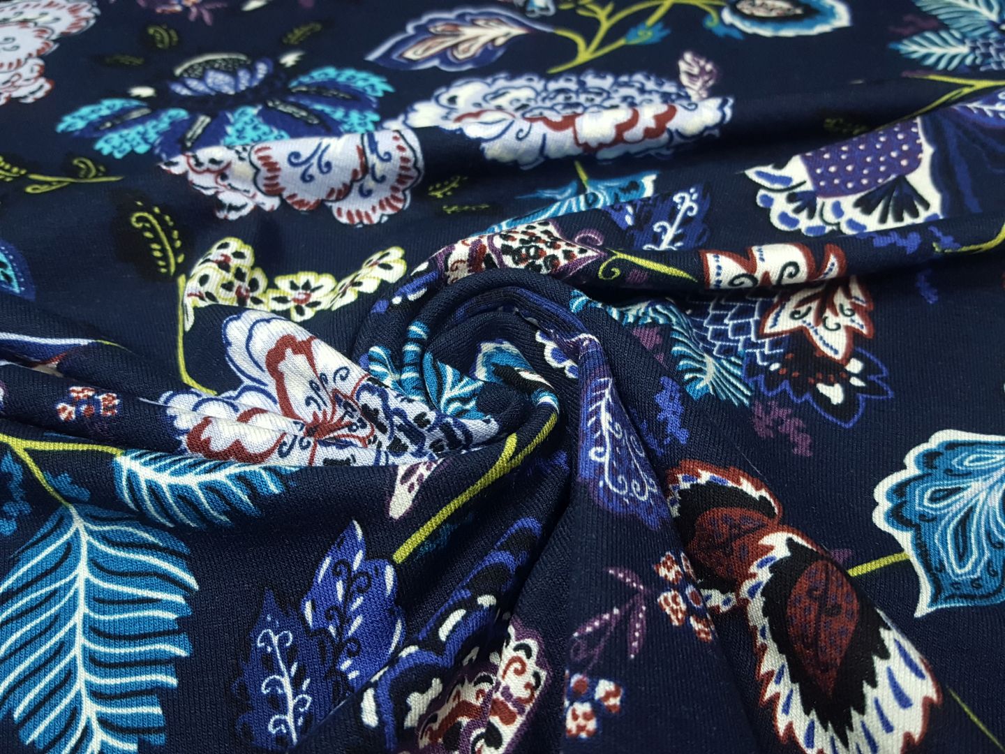 Einzelstück Flowers navy/royalblau/flieder