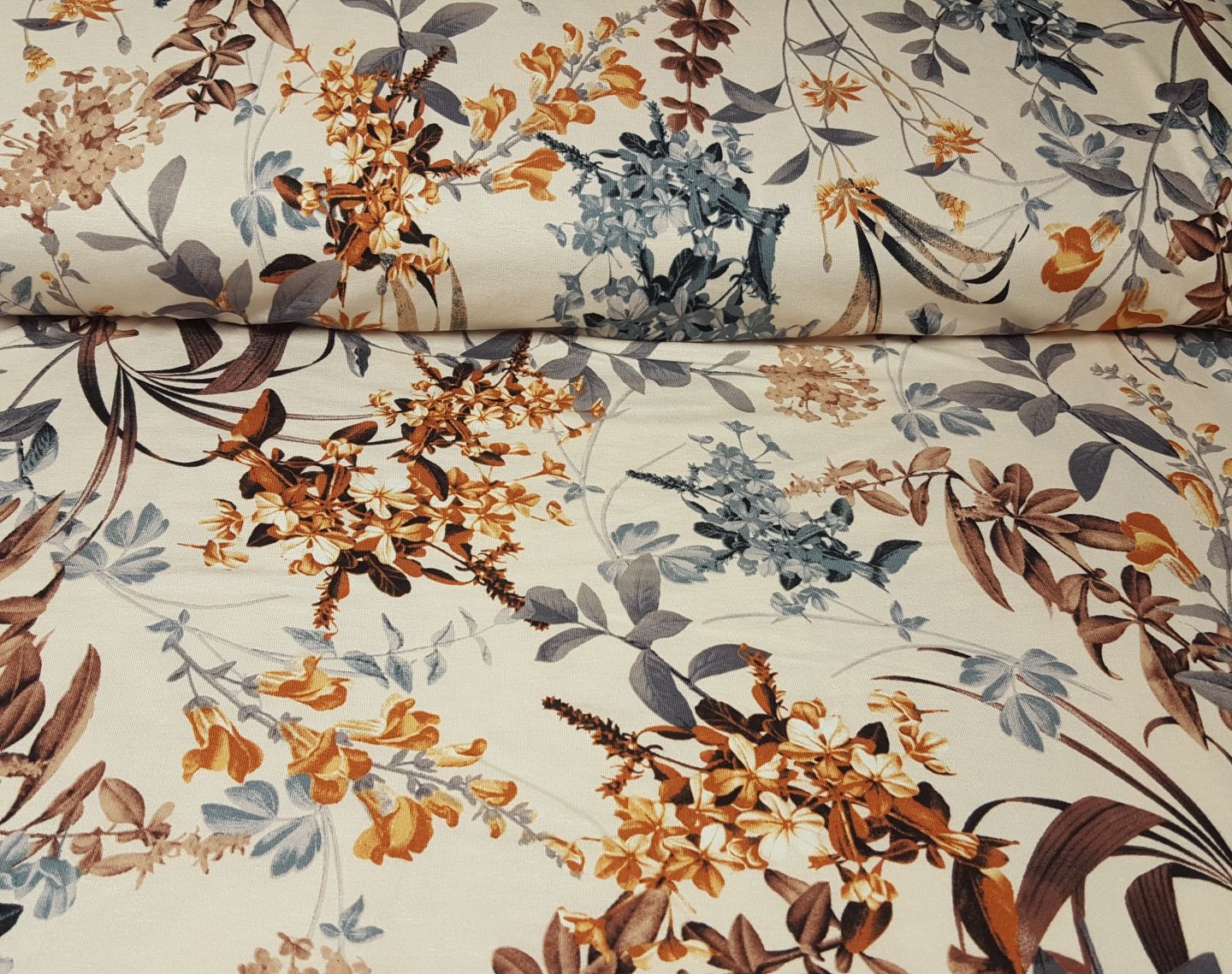 Flowers sand/graublau/braun