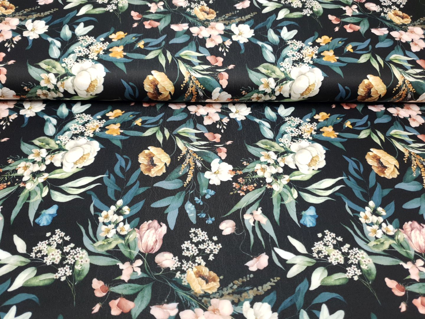 Flowers schwarz/mint/bunt