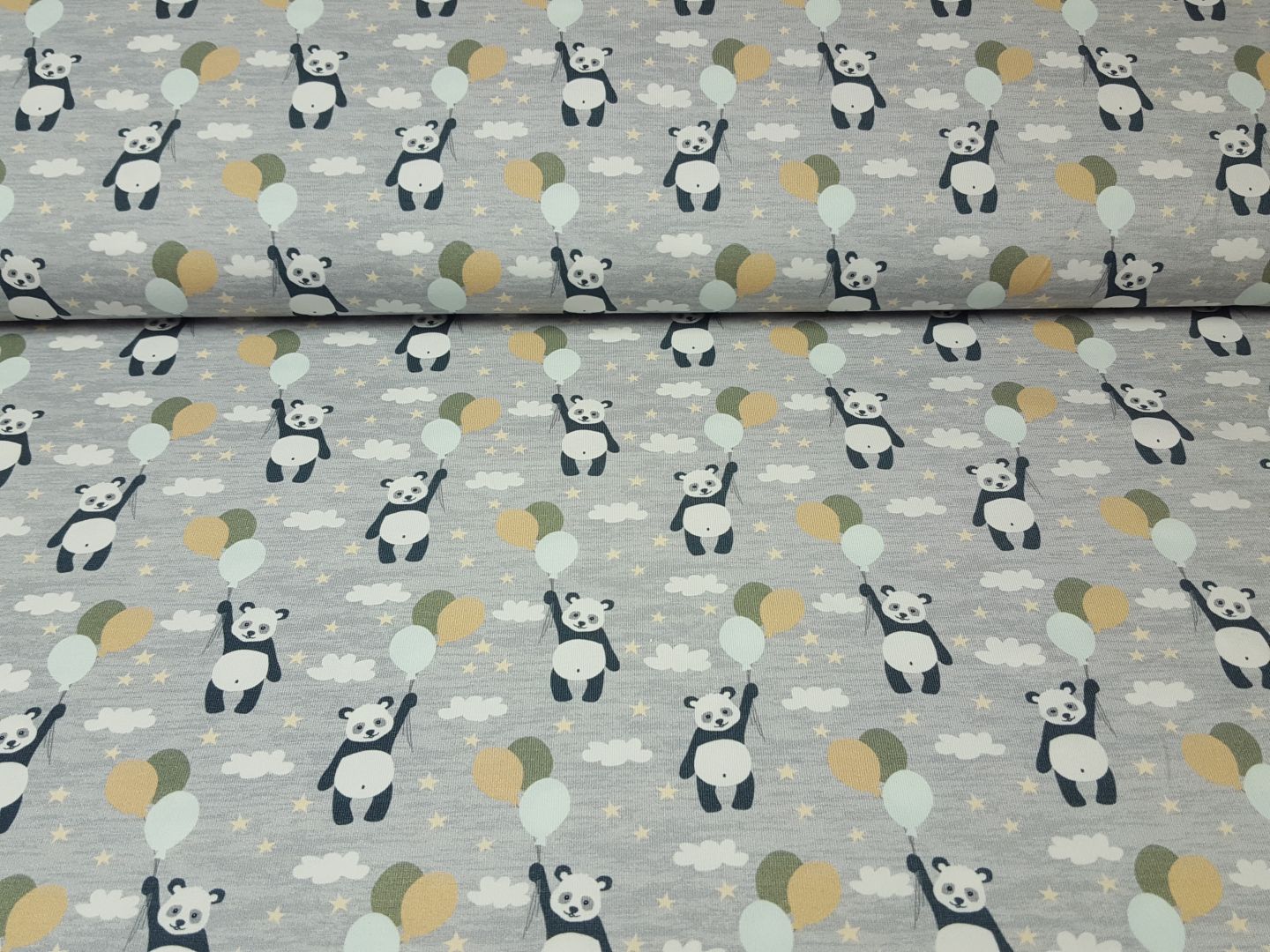 Einzelstück Flying Panda grau melange/offwhite/beige