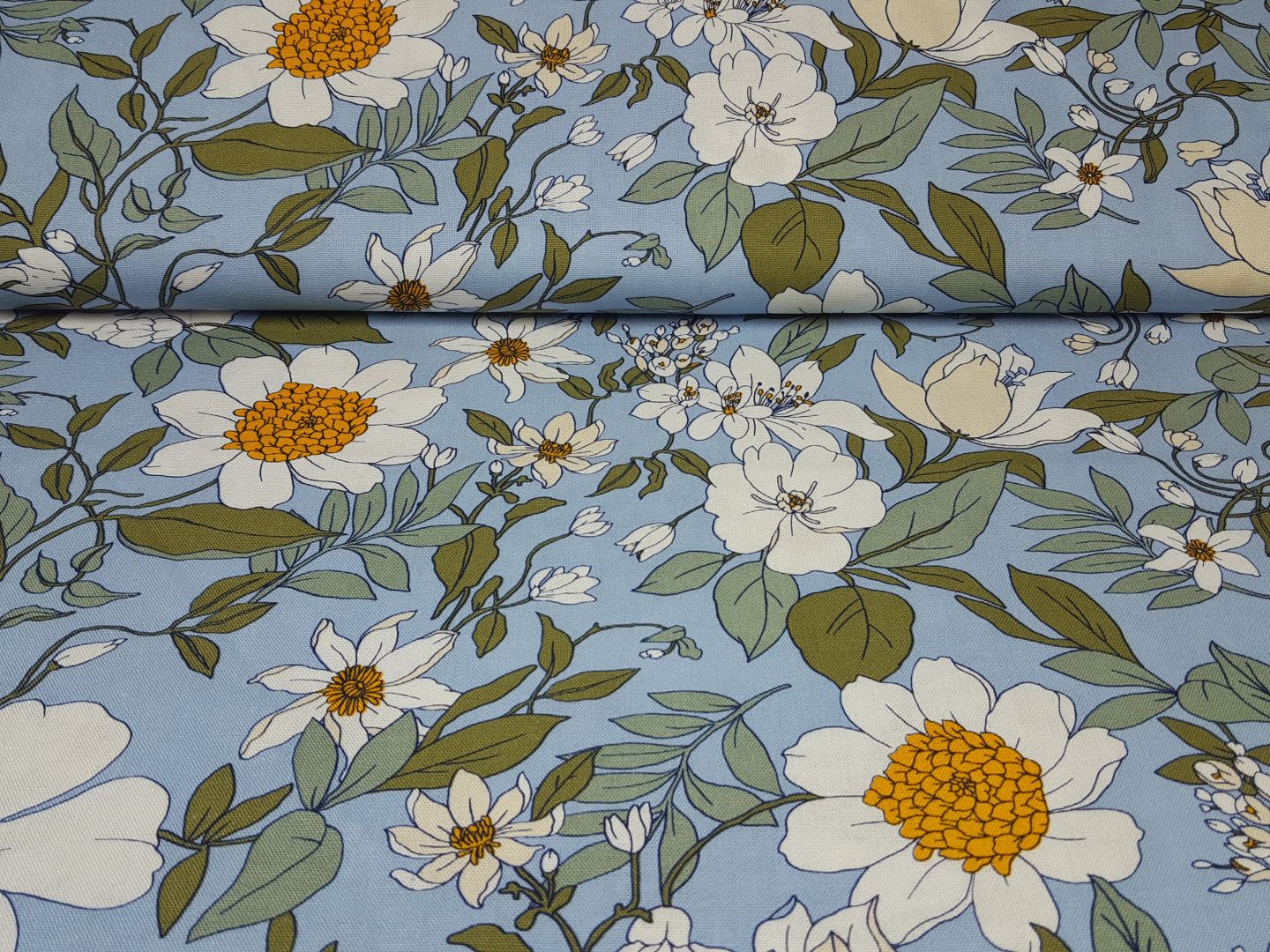 Garden Lillies hellblau/creme/khaki