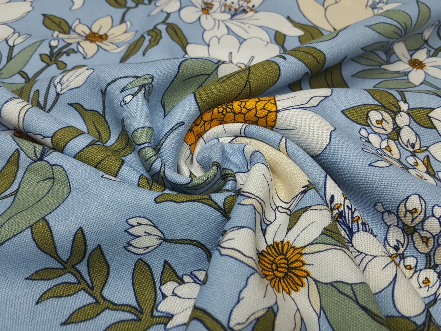 Garden Lillies hellblau/creme/khaki