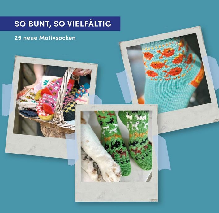 Geniale Motivsocken stricken - Farbenfrohe Statementsocken in Jacquardtechnik