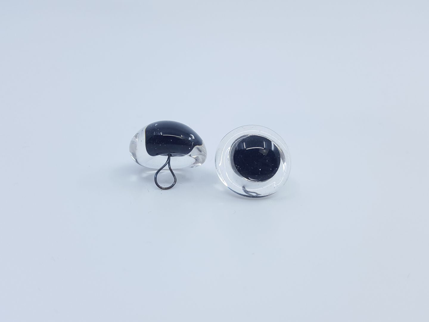 Glasaugen transparent/schwarz 18mm