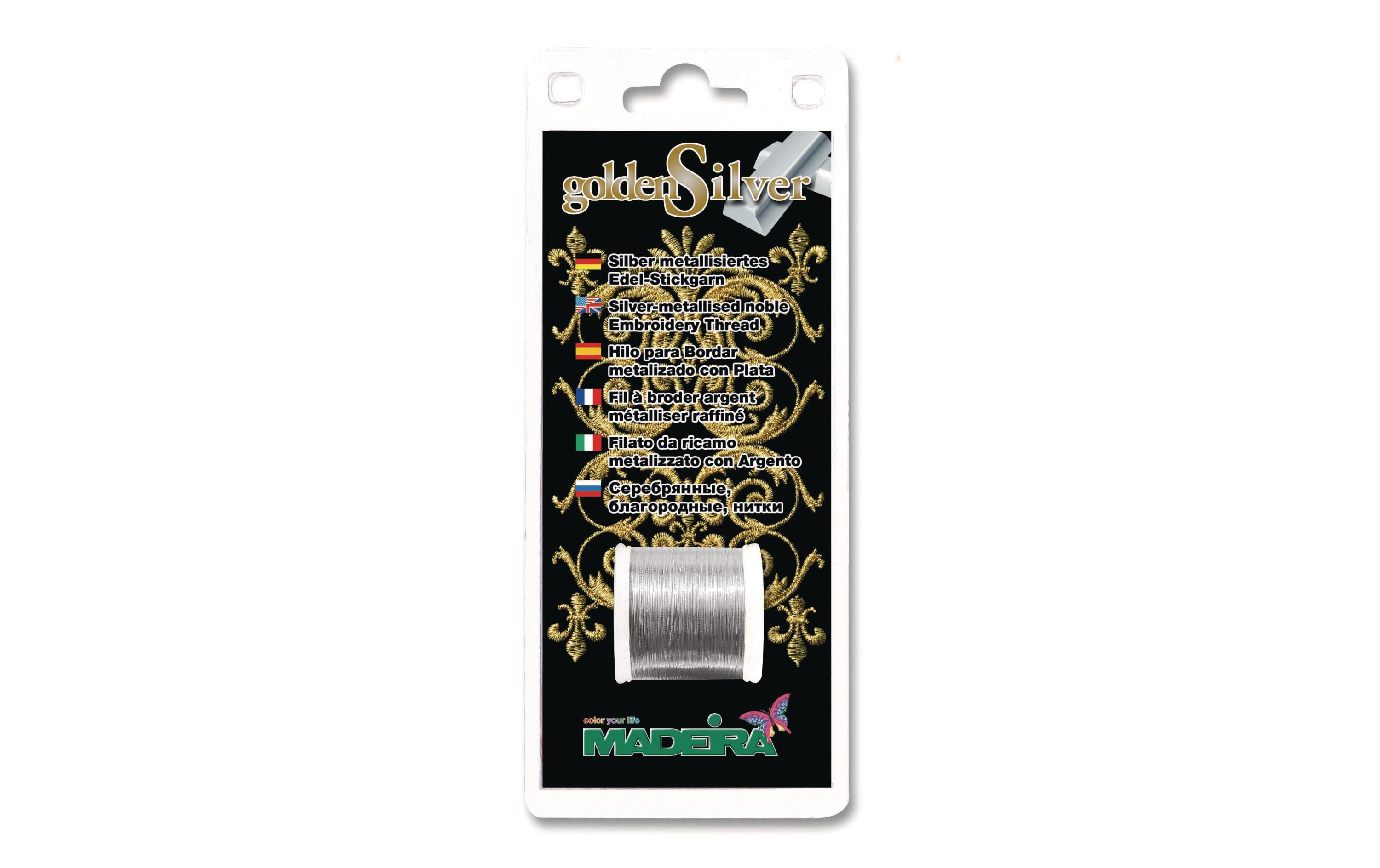 Näh- und Stickgarn Madeira GoldenSilver Silber
